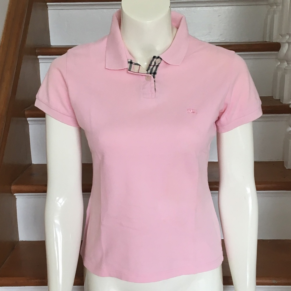 Burberry pink golf shirt